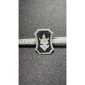 Antique Siam Sterling Niello Tie Clip